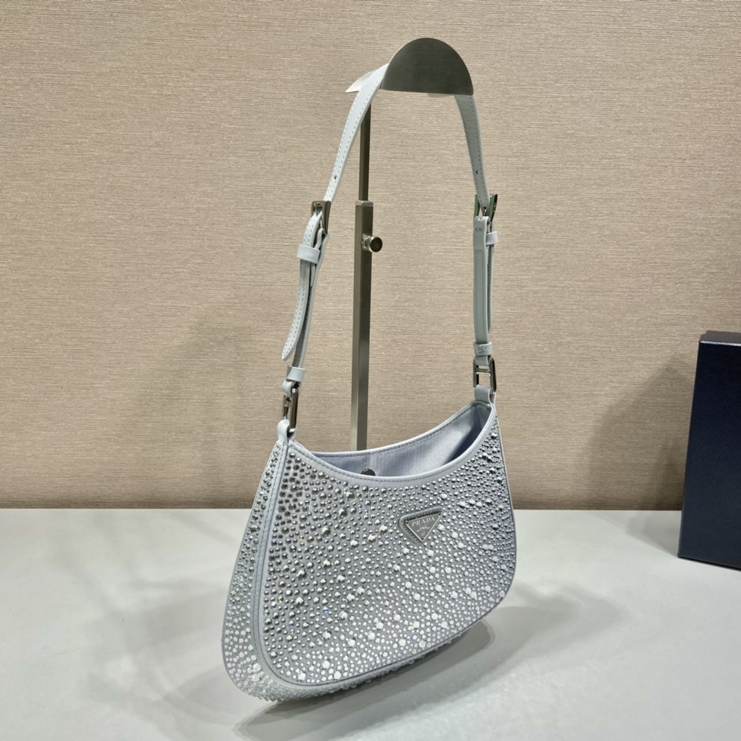 Prada Cleo Satin Bag With Crystals